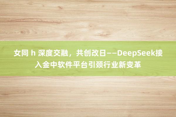 女同 h 深度交融，共创改日——DeepSeek接入金中软件
