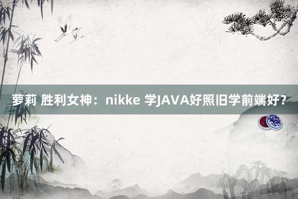 萝莉 胜利女神：nikke 学JAVA好照旧学前端好？