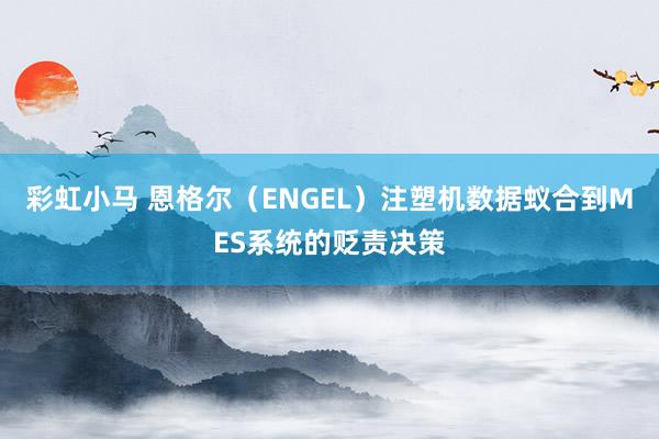 彩虹小马 恩格尔（ENGEL）注塑机数据蚁合到MES系统的贬