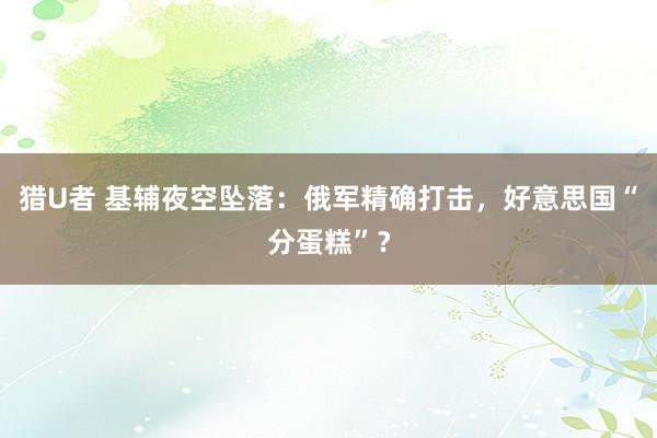 猎U者 基辅夜空坠落：俄军精确打击，好意思国“分蛋糕”？