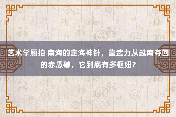 艺术学厕拍 南海的定海神针，靠武力从越南夺回的赤瓜礁，它到底有多枢纽？