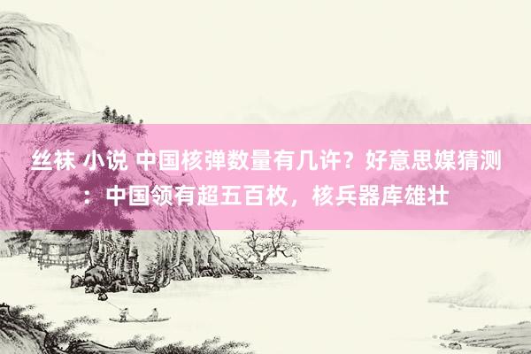 丝袜 小说 中国核弹数量有几许？好意思媒猜测：中国领有超五百枚，核兵器库雄壮