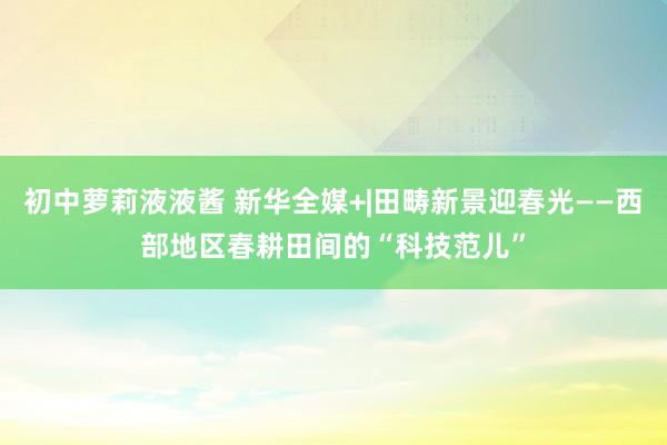 初中萝莉液液酱 新华全媒+|田畴新景迎春光——西部地区春耕田