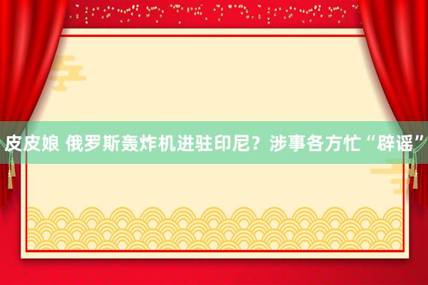 皮皮娘 俄罗斯轰炸机进驻印尼？涉事各方忙“辟谣”