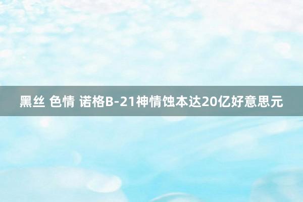 黑丝 色情 诺格B-21神情蚀本达20亿好意思元