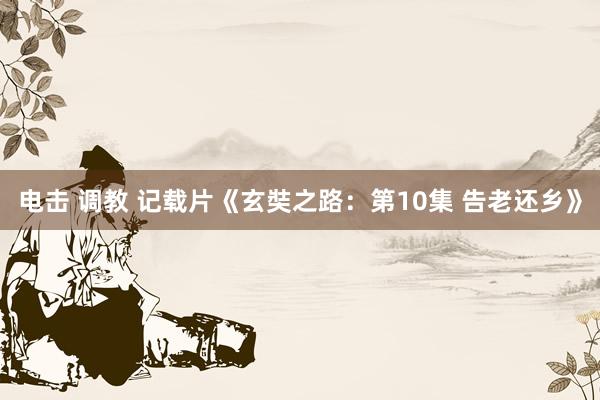 电击 调教 记载片《玄奘之路：第10集 告老还乡》