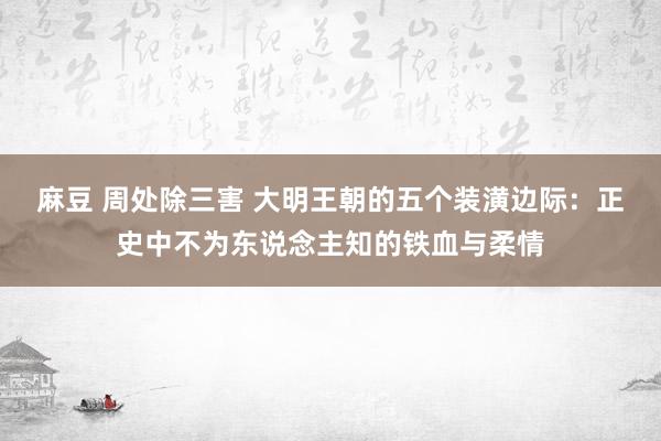 麻豆 周处除三害 大明王朝的五个装潢边际：正史中不为东说念主