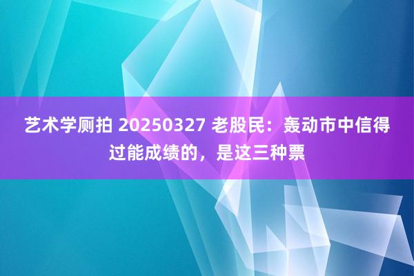 艺术学厕拍 20250327 老股民：轰动市中信得过能成绩的